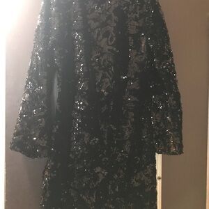 Elegant Black Sequin Mini Dress